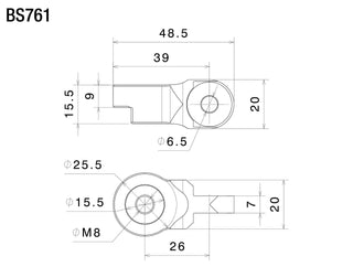 Rizoma Sport Mount Mirror Adapter Black for BMW RACER 17-20