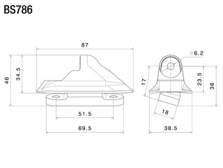 Rizoma Side Mount Mirror Adapter Black for Yamaha T-Max 500 08-11