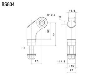 Rizoma Side Mount Mirror Adapter Black for Triumph Bonneville T100/T120 08-20/Thruxton 15-20