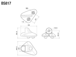 Rizoma Sport Mount L Mirror Adapter Black for Ducati 1299 Panigale/Panigale S 15-20/959 Panigale