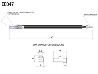Rizoma Indicators Cable Kit For Turn Signals And Mirror With Integrated Turn Signal EE074H - Technopolymer / PVC