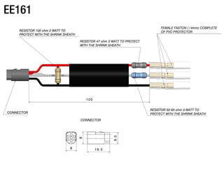 Rizoma Front Indicators Cable Kit (Wiring Kit With Resistors For Front Rizoma Turn Signals) EE161H