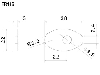 Rizoma Indicator Mounting Adapters For Turn Signals FR416B