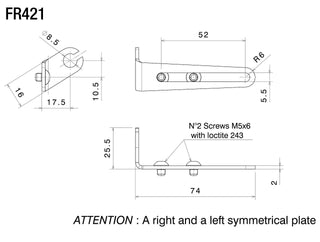 Rizoma Indicator Adapter Mounting Kit For Rear Turn Signals for Ducati FR421B