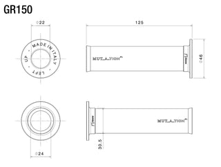 Rizoma Mutation P1 Grips GR150B - Black