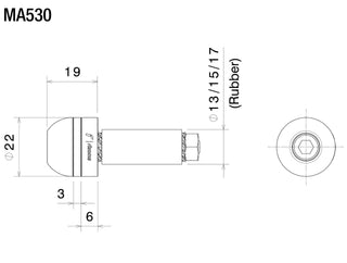 Rizoma Switch Bar Ends Plug MA530A - Silver