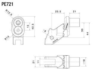 Rizoma Eccentric Rider Peg Adapters PE721B - Black