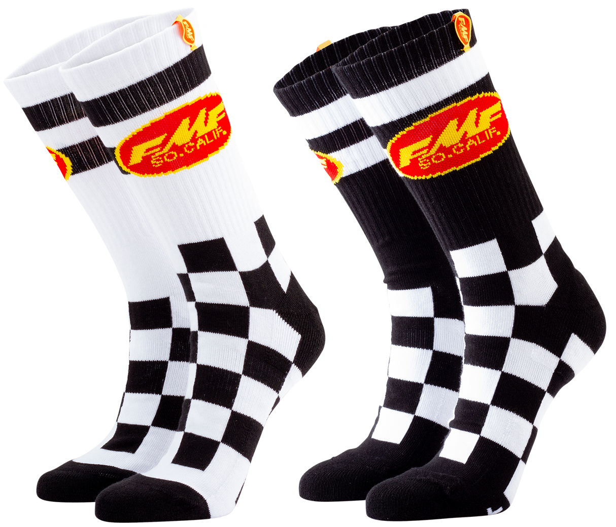 FMF Checkers Socks - 2 Pack (1 Black/ 1 White)