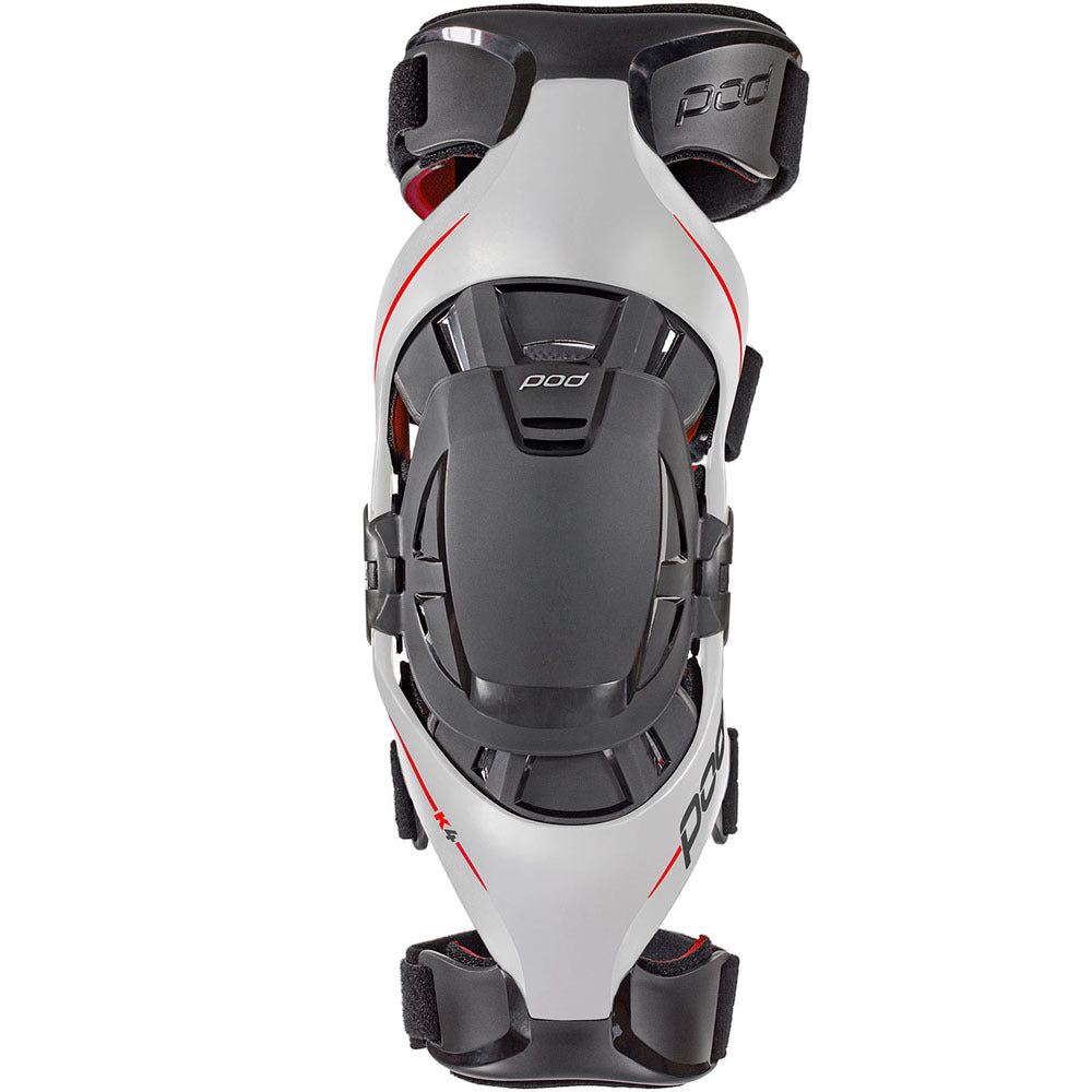 Pod K4 Motocross Dirt Bike Protection Racing Right Knee Brace - Grey/Red