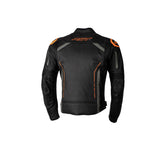 RST S-1 CE Leather Jacket - Black/Grey/Neon Orange