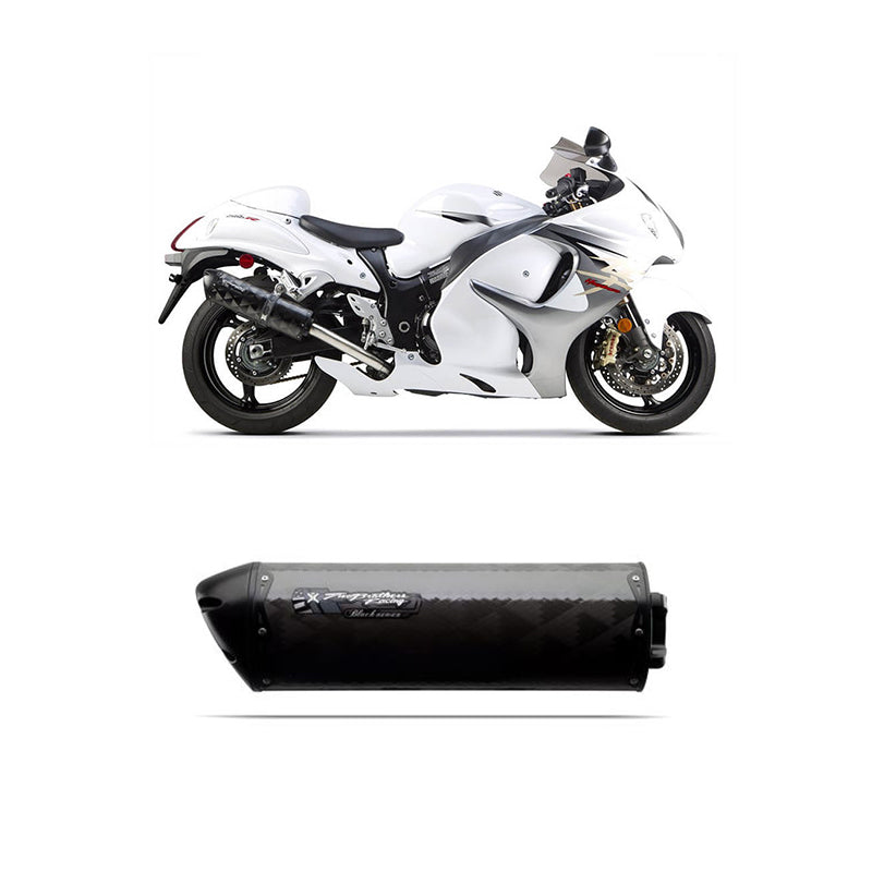 Two Brothers Racing Suzuki Hybusa (08-23) Dual Slip-On Carbonon Exhaust System Black