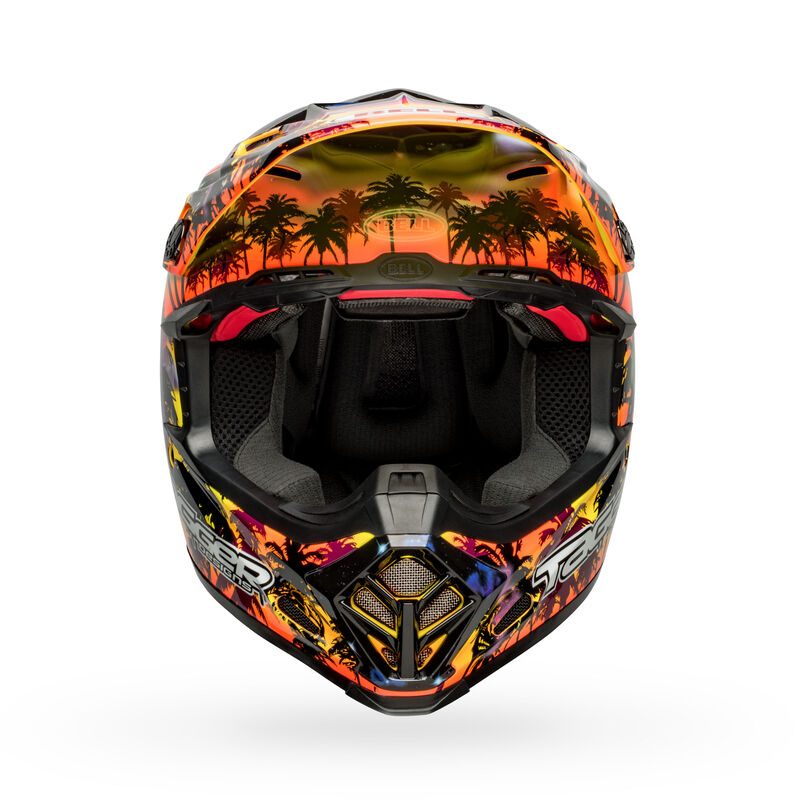 Bell Moto-9S Flex Helmet - Tagger Tropical Fever Gloss Yellow/Orange