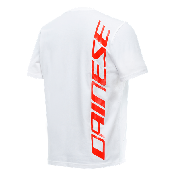 Dainese Casual Big Logo T-Shirt - White/Fluo-Red
