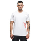 Dainese Casual Big Logo T-Shirt - White/Fluo-Red