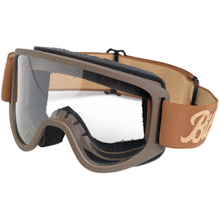 Biltwell Moto 2.0 Goggle - Script Chocolate - MotoHeaven