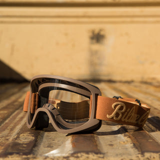 Biltwell Moto 2.0 Goggle - Script Chocolate - MotoHeaven