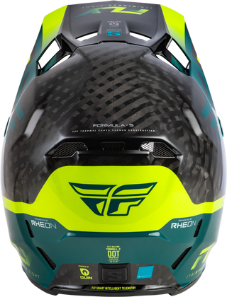 Fly Racing Formula S Carbon Byte Helmet - Black Carbon/Teal/Lime