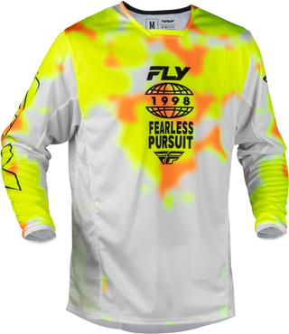 Fly Racing 2027 Kinetic MX Blur Jersey - White / Hi-Vis Orange