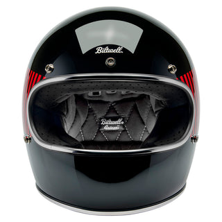 Biltwell Gringo ECE 22.06 Motorcycle Full Face Helmet - Raceflow Gloss Black Red / White / Blue