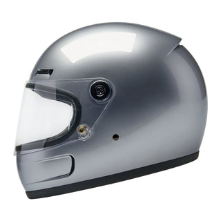 Biltwell Gringo SV ECE 22.06 Motorcycle Full Face Helmet - Gloss Silver