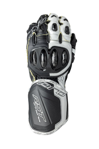 RST Pro Series GP D3O CE Kangaroo Race Motorcycle Gloves - Black/White