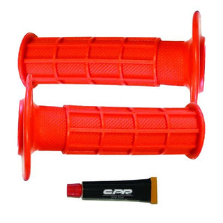 CPR MX/Off Road Half Waffle Grips - With Glue - Red