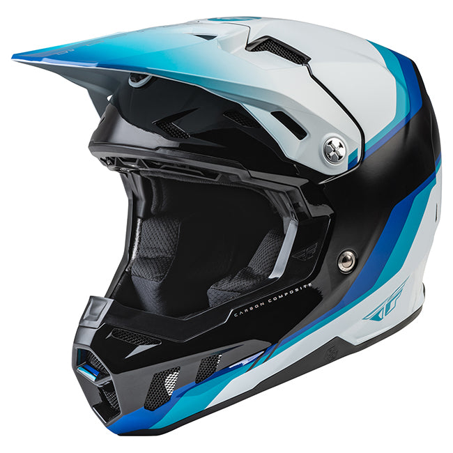 Fly Racing Formula Carbon Composite Driver Motorcycle Helmet - Black Blue White