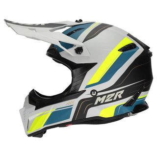 M2R X2.1 Pulse PC-3F Helmet - Hi-Vis/Silver/Blue