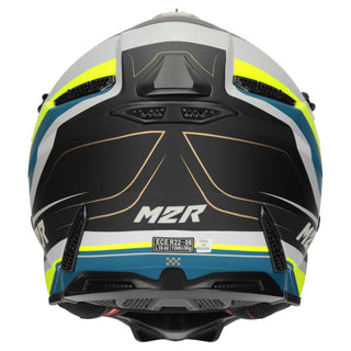 M2R X2.1 Pulse PC-3F Helmet - Hi-Vis/Silver/Blue
