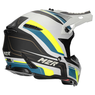 M2R X2.1 Pulse PC-3F Helmet - Hi-Vis/Silver/Blue
