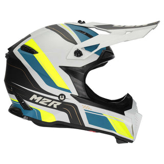 M2R X2.1 Pulse PC-3F Helmet - Hi-Vis/Silver/Blue