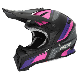 M2R X2.1 Youth Pilse PC-7F Helmet - Pink/Purple/Black