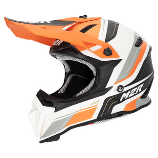 M2R X2.1 Youth Pilse PC-8F Helmet - Orange/White/Silver