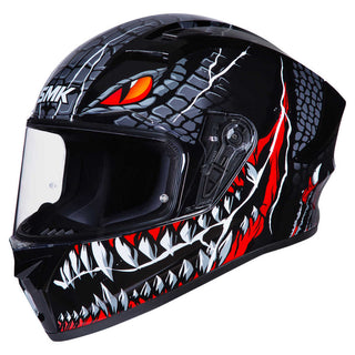 SMK Stellar Taotei (GL237) Full Face Helmet - Black/Grey/Red