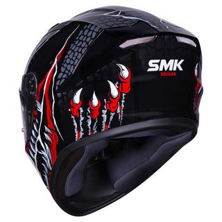 SMK Stellar Taotei (GL237) Full Face Helmet - Black/Grey/Red