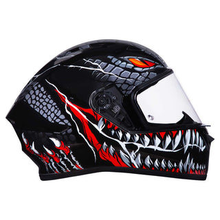 SMK Stellar Taotei (GL237) Full Face Helmet - Black/Grey/Red
