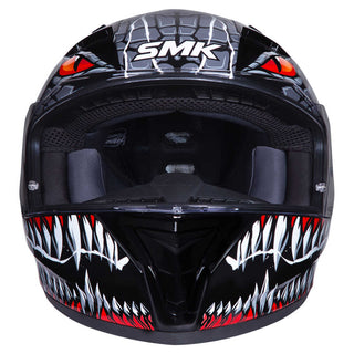 SMK Stellar Taotei (GL237) Full Face Helmet - Black/Grey/Red