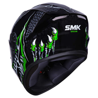 SMK Stellar Taotei (GL268) Full Face Helmet - Black/Grey/Green