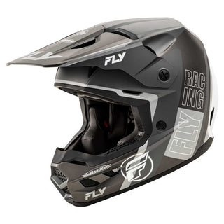 Fly Racing 2025 Kinetic Rally Helmet - Matte Grey/ Black/ White