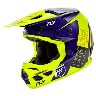 Fly Racing 2025 Kinetic Rally Helmet - Hi-Viz Blue/ BlacK