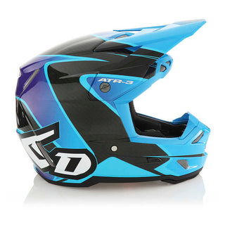 6D ATR-3 Wave MX Full Face Helmet - Gloss Cyan Blue/ Purple
