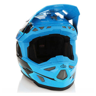 6D ATR-3 Wave MX Full Face Helmet - Gloss Cyan Blue/ Purple