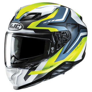 HJC F71 FES MC3HSF Helmet - White/Neon Yellow/Teal/Black