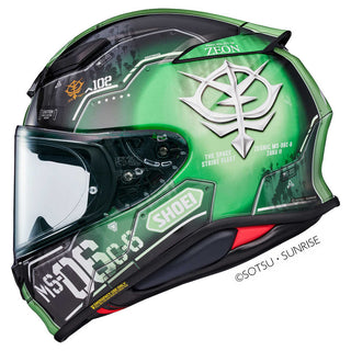Shoei NXR2 MS-06C-6 ZAKUII Full Face Helmet - Green/Black