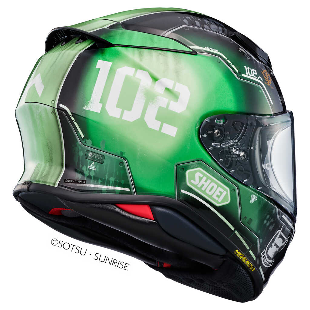 shoei black and green helmet Shoei NXR2 MS-06C-6 ZAKUII Full Face Helmet