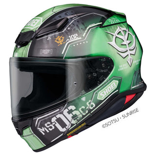 Shoei NXR2 MS-06C-6 ZAKUII Full Face Helmet - Green/Black