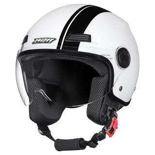 M2R Nimbus PC-6 Lightweight ABS Helmet - Stripe White Black