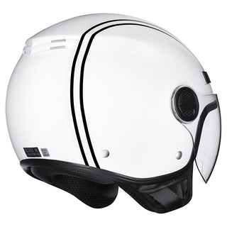 M2R Nimbus PC-6 Lightweight ABS Helmet - Stripe White Black