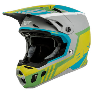 Fly Racing Formula CC Strike Full Face Helmet - Matte Grey / Green / Teal