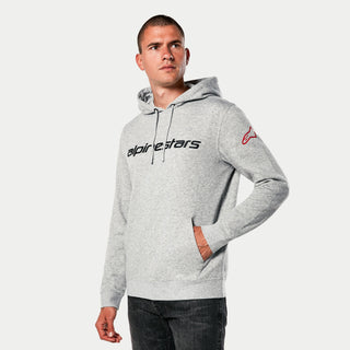 Alpinestars Linear Wordmark 2.0 Hoodie - Grey Heather-Red